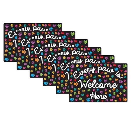 Smart Poly Computer Mouse Pad, 8in. x 10in., Every Paw is Welcome Here, 6PK 12511